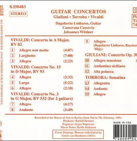 Guitar Concertos: Giuliani, Torroba, Vivaldi w/Dagoberto Linhares