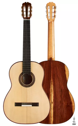 最大半額‡TRIO SPANISH GUITAR 弧月 NO.212 クラシックギター ハンドメイド ケース付き 日本製 本体